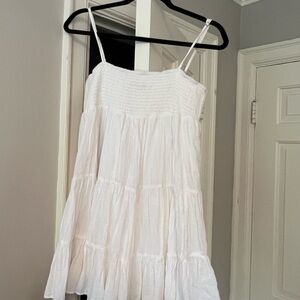 Zara White Smocked Dress